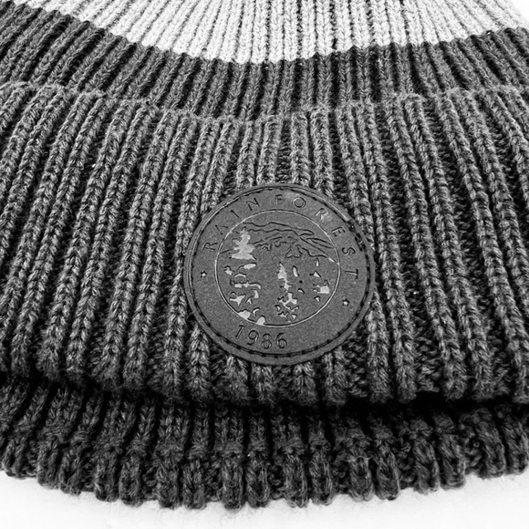 RAINFOREST BEANIE HAT, GREY & CHARCOAL, LINED WITH FLEECE FOR WARMTH, UNISEX - Picture 9 of 16